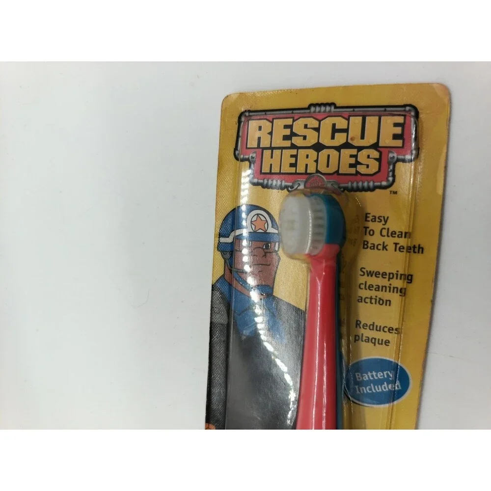 Vintage RESCUE HEROES Jake Justice  Toothbrush Battery Powered Fisher Price NEW